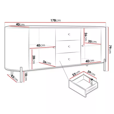 Kombinovaná komoda TAZEVEL - písková béžová
