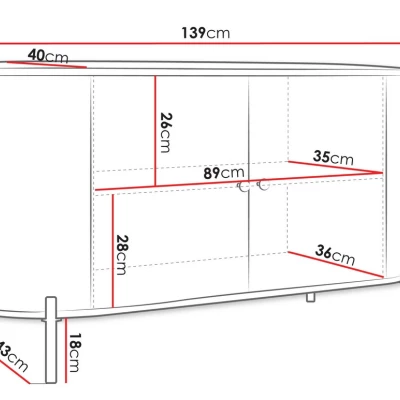 Komoda s dvířky TAZEVEL - písková béžová