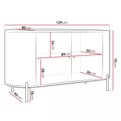 Komoda s dvířky TAZEVEL - písková béžová
