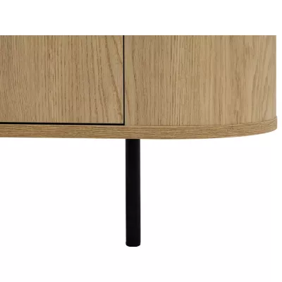 Kombinovaná komoda TANGIER - dub cremona / černý mramor / zlatá