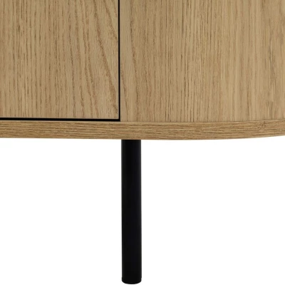 Komoda s dvířky TANGIER - dub cremona / černý mramor / černá