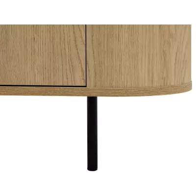 Komoda s dvířky TANGIER - dub cremona / černý mramor / zlatá