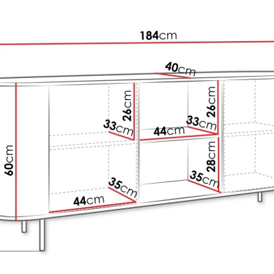 Kombinovaná komoda TANGIER - dub cremona / černý mramor / černá