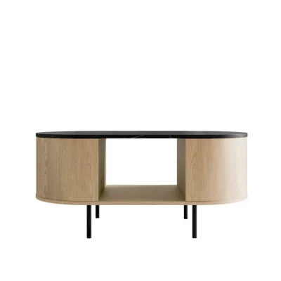 Konferenční stolek TANGIER - dub cremona / černý mramor / černý