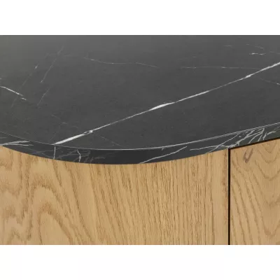 Široký TV stolek TANGIER - dub cremona / černý mramor / černý