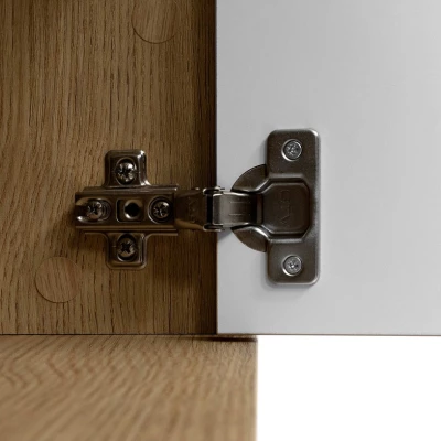 Široký TV stolek TANGIER - dub cremona / černý mramor / černý