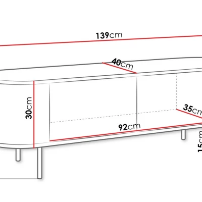 TV stolek TANGIER - dub cremona / černý mramor / černý
