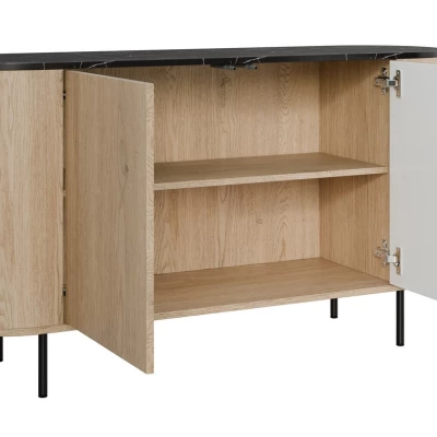 Nábytek do obývacího pokoje TANGIER - dub cremona / černý mramor / černý