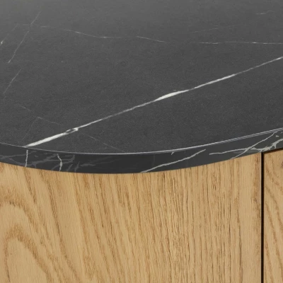 Nábytek do obývacího pokoje TANGIER - dub cremona / černý mramor / černý