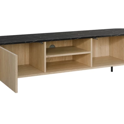 Nábytek do obývacího pokoje TANGIER - dub cremona / černý mramor / zlatý