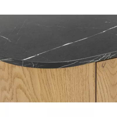 Nábytek do obývacího pokoje TANGIER - dub cremona / černý mramor / zlatý