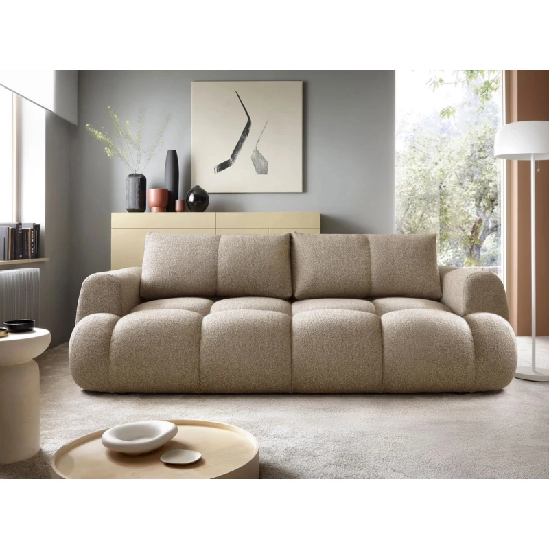 Rozkládací pohovka s úložným prostorem ERBIN - tmavá béžová