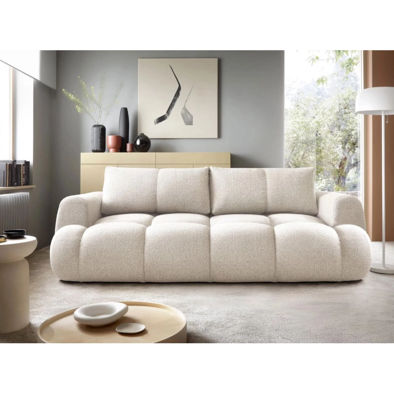 Rozkládací pohovka s úložným prostorem ERBIN - studená béžová