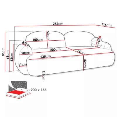Rozkládací pohovka JACKI - béžová 2