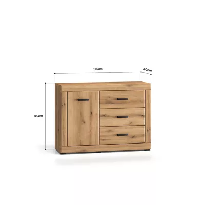 Komoda se šuplíky a dvířky ADELLA - dub evoke