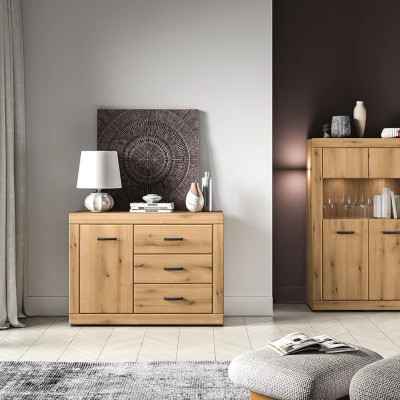 Komoda se šuplíky a dvířky ADELLA - dub evoke