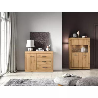 Komoda se šuplíky a dvířky ADELLA - dub evoke