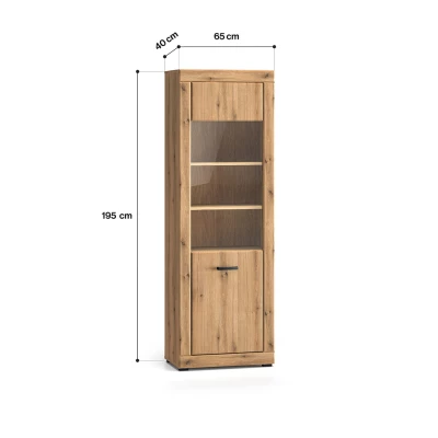 Prosklená vitrína ADELLA - dub evoke