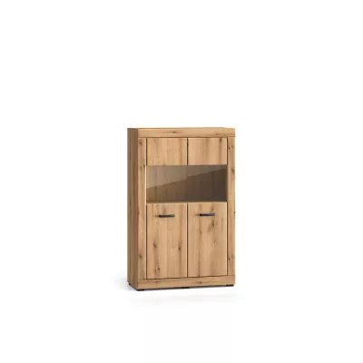 Nízká prosklená vitrína ADELLA - dub evoke