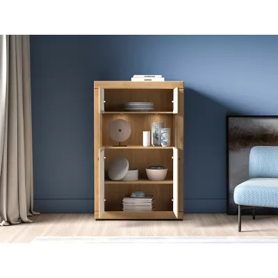 Nízká prosklená vitrína ADELLA - dub evoke