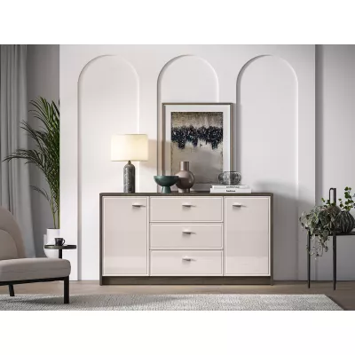 Široká kombinovaná komoda SAFIEH - dub / kašmír