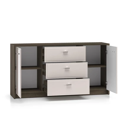 Široká kombinovaná komoda SAFIEH - dub / kašmír