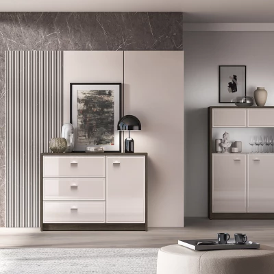 Kombinovaná komoda SAFIEH - dub / kašmír