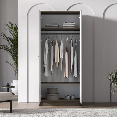 Šatní skříň 89 cm SAFIEH - dub / kašmír