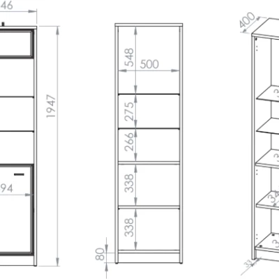 Prosklená vitrína SAFIEH - dub / kašmír