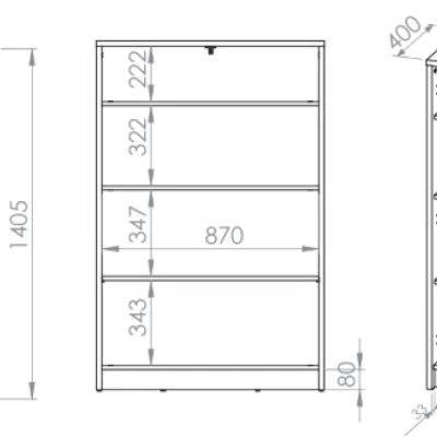 Nízká prosklená vitrína SAFIEH - dub / kašmír