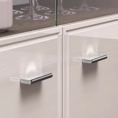 Nízká prosklená vitrína SAFIEH - dub / kašmír