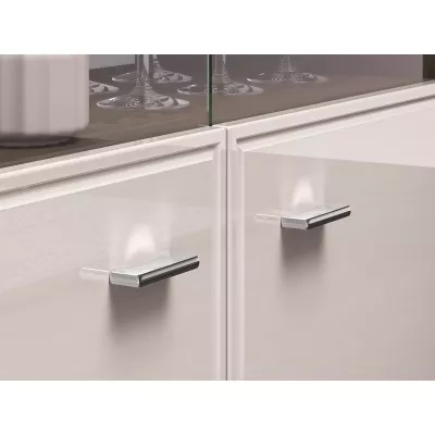 Nízká prosklená vitrína SAFIEH - dub / kašmír