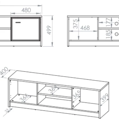 Televizní stolek SAFIEH - dub / kašmír