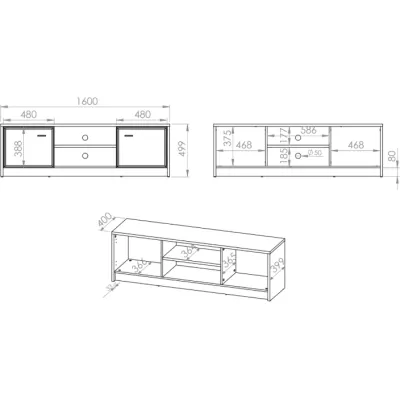 Televizní stolek SAFIEH - dub / kašmír