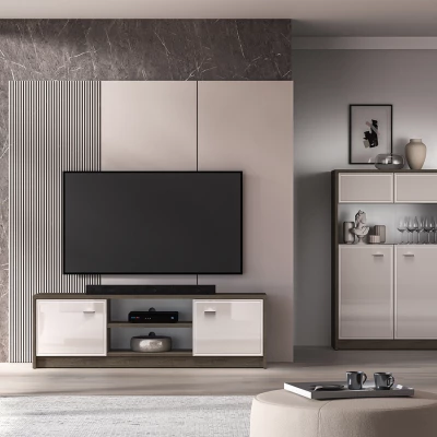 Televizní stolek SAFIEH - dub / kašmír