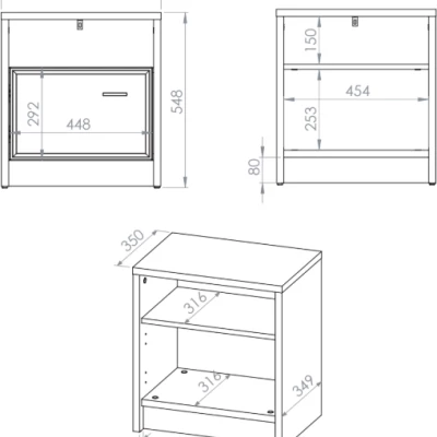Noční stolek SAFIEH - dub / kašmír