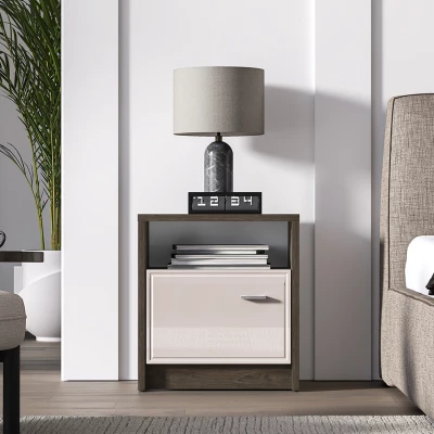 Noční stolek SAFIEH - dub / kašmír