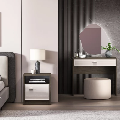 Noční stolek SAFIEH - dub / kašmír