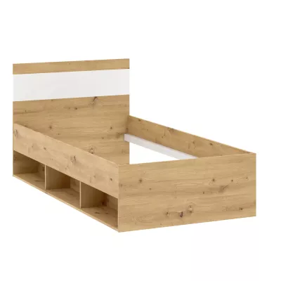 Jednolůžková postel 90x200 ADIRA - dub artisan / bílá