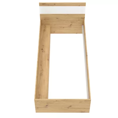 Jednolůžková postel 90x200 ADIRA - dub artisan / bílá