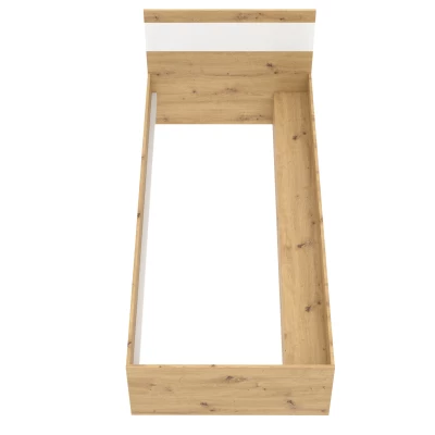 Jednolůžková postel 90x200 ADIRA - dub artisan / bílá