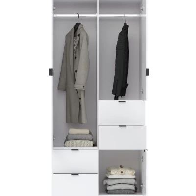 Kombinovaná šatní skříň 90 cm ZARA - bílá