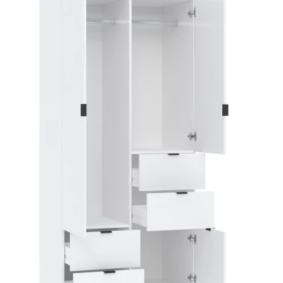 Kombinovaná šatní skříň 90 cm ZARA - bílá / dub