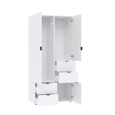 Kombinovaná šatní skříň 90 cm ZARA - bílá / dub