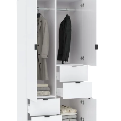 Kombinovaná šatní skříň 90 cm ZARA - bílá / dub