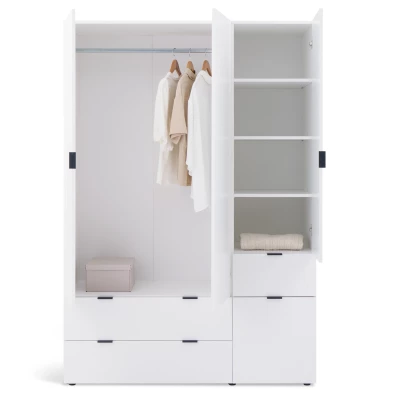 Šatní skříň 135 cm ZARA - bílá