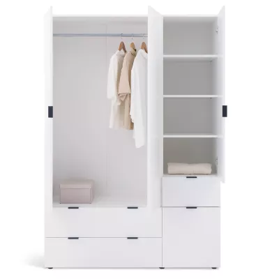 Šatní skříň 135 cm ZARA - bílá