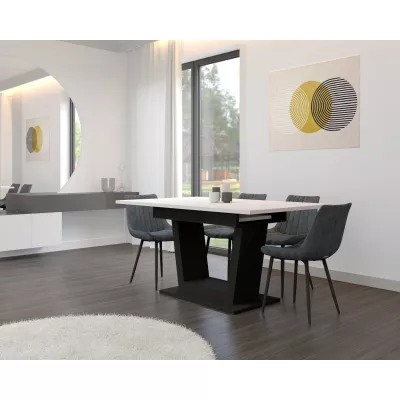Rozkládací jídelní stůl 160(200)x60 ZANDER - bílý / černý