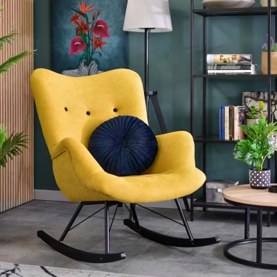 Houpací křeslo ENAS - žluté / černé