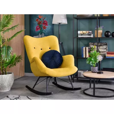 Houpací křeslo ENAS - žluté / černé